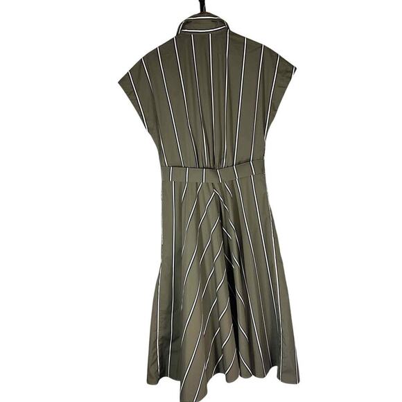Sara Roka Draetra Striped Poplin Midi Dress Striped Multi Size US 10 IT 46 - Picture 2 of 13